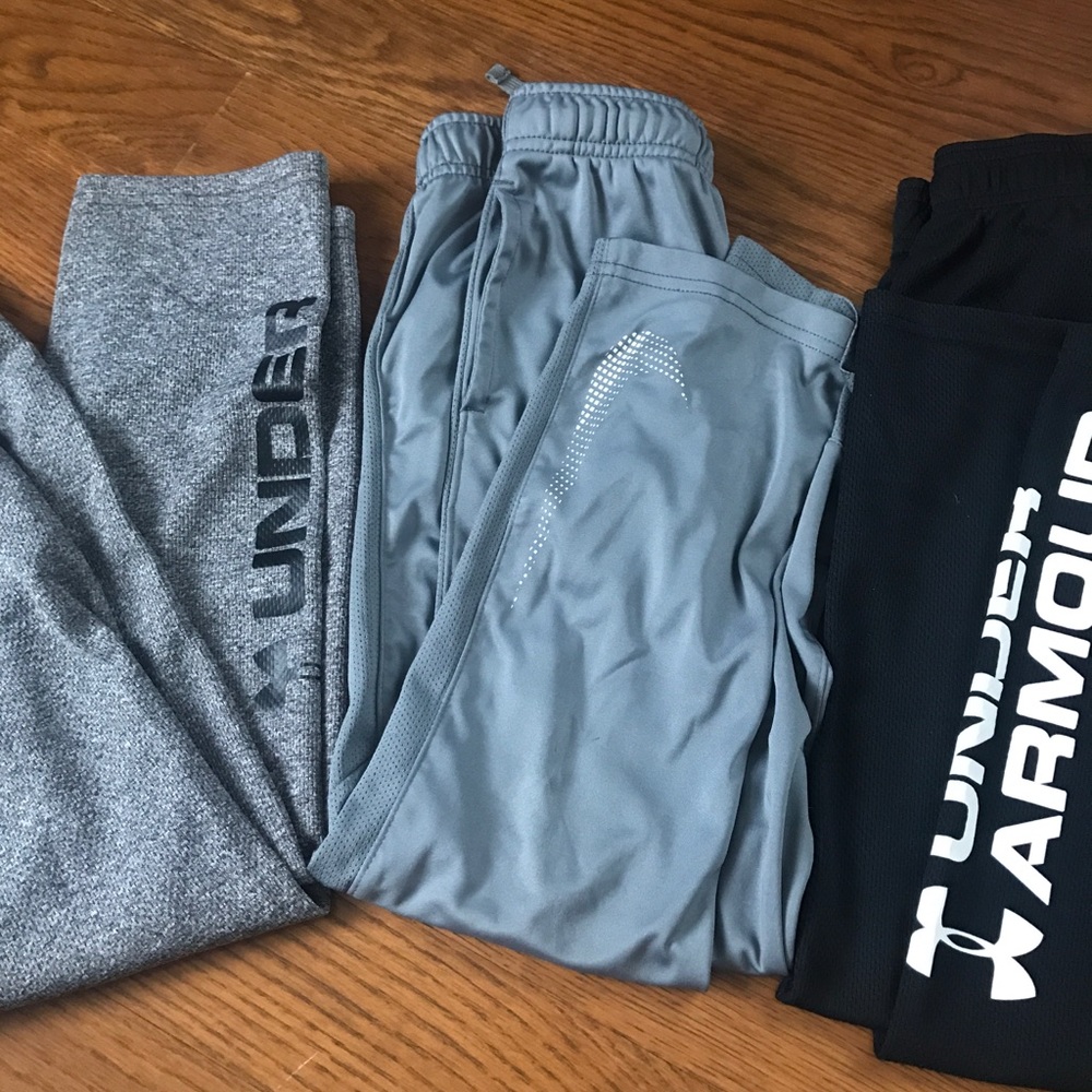 Lot 3 Sports Pants Boys Size 7 Under Armour/Nike